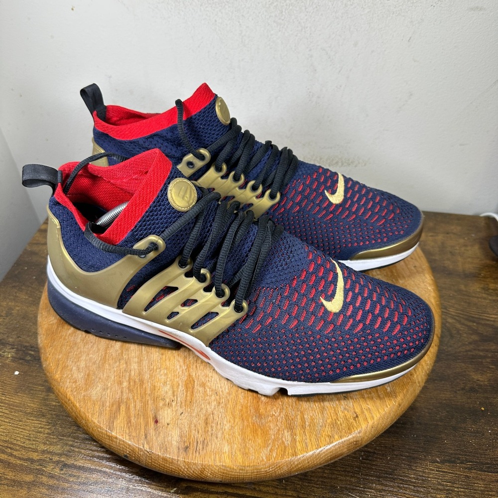 Nike Air Presto Ultra Flyknit USA Olympic Navy Gold Red 835570-406 Mens 13